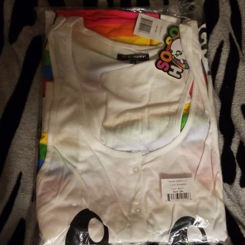 NWT Iron Fist So So Lucky Romper ❤💙💚💛🧡💜